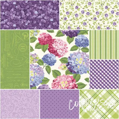 Hydrangeas in the Garden 1 Yard Bundle Multi, 9pcs