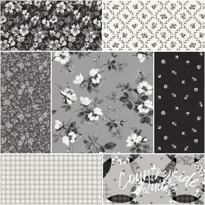 Ink & Ivory 1 Yard Bundle Gray, 7 Pcs.