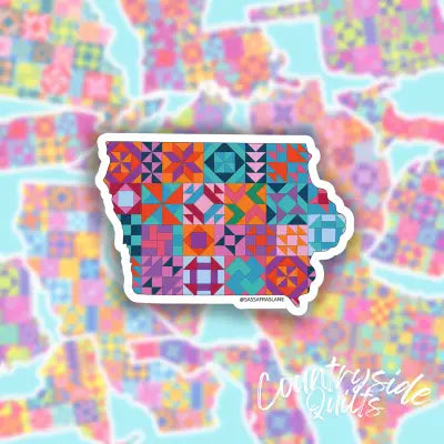 Iowa State Quilt Stickers 6pk