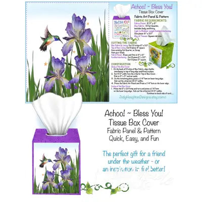Iris Tissue Box Panel and Pattern