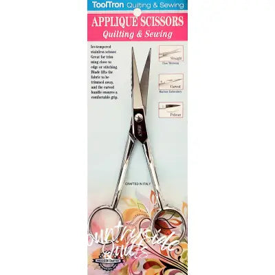 Italian Applique Scissors Curved Blade 6in