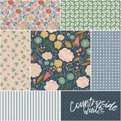 Ivy Reese 1 Yard Bundle Navy, 7 Pcs.