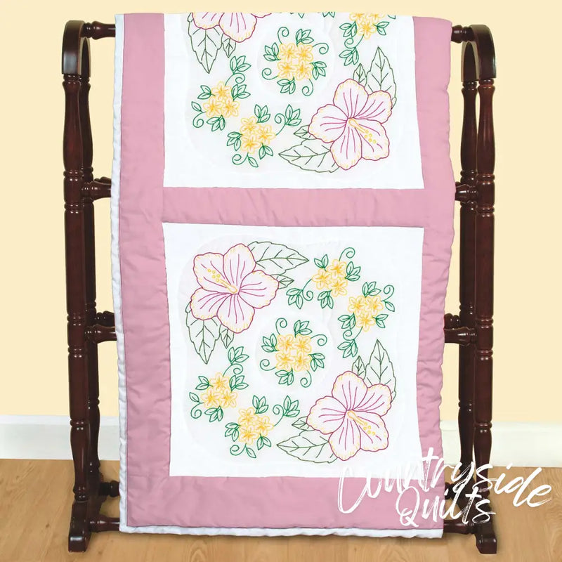 Jack Dempsey Hibiscus Quilt Blocks Discountinued Block