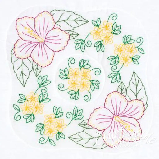 Jack Dempsey Hibiscus Quilt Blocks Discountinued Block