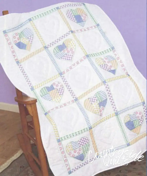 Jack Dempsey Patchwork Hearts Lap Quilt Quilts 729846