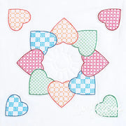 Jack Dempsey Patchwork Hearts Quilt Block Set 18’’ 216218