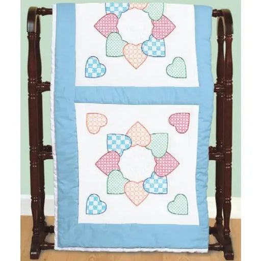 Jack Dempsey Patchwork Hearts Quilt Block Set 18’’ 216218