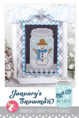 January's Snowman Shelf Life Cross Stitch Pattern
