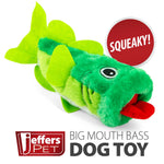 Jeffers Big Mouth Bass Plush Squeaker Dog Toy