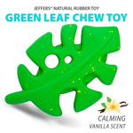 Jeffers Leaf Shaped Natural Rubber Dog Chew Toy with Dental Benefits and Vanilla Scent for Medium Chewers
