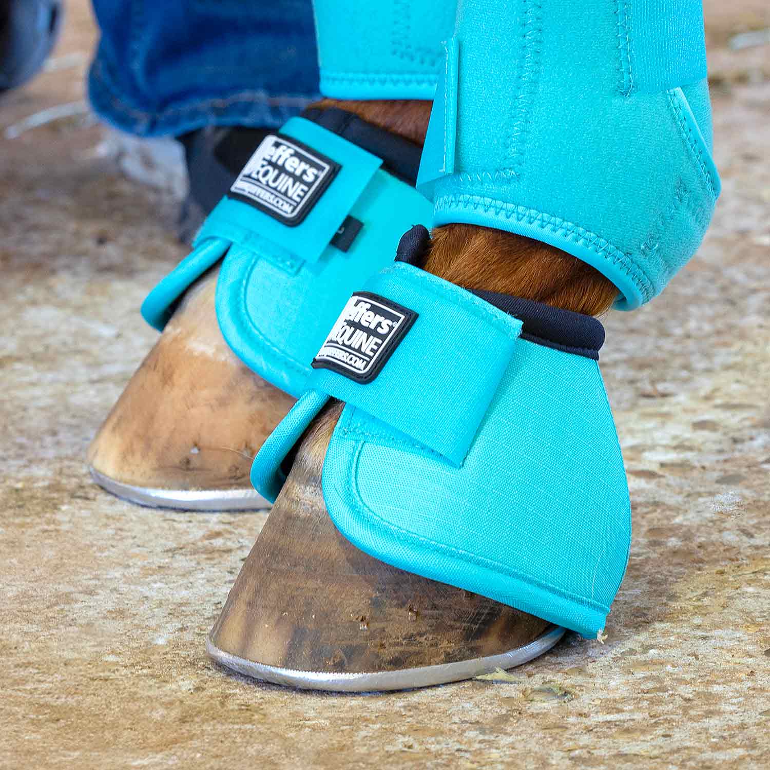 Jeffers No-Turn Bell Boots for Horses, Solid Colors, 2 ct