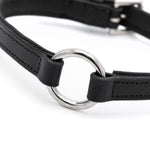 Jeffers Padded Black Leather Dog Collars with O-Ring and Nickel Hardware