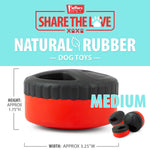 Jeffers Red Hockey Puck Natural Rubber Treat Dispensing Dental Dog Chew Toy