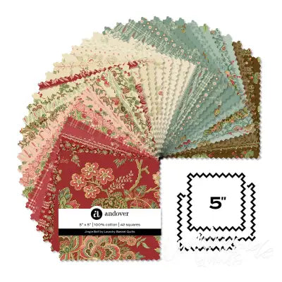 Jingle Bell 5 Inch Square 42 Cuts Each