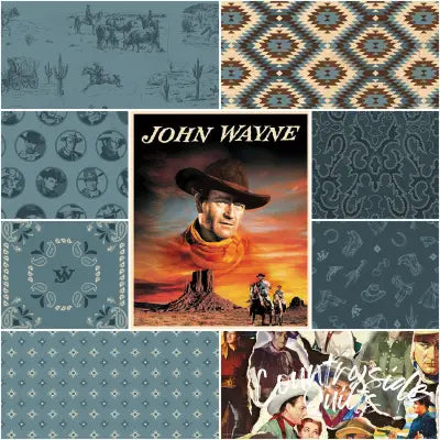 John Wayne American West 1 Yard Bundle Denim, 9 Pcs.