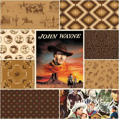 John Wayne American West 1 Yard Bundle Tan, 9 Pcs.