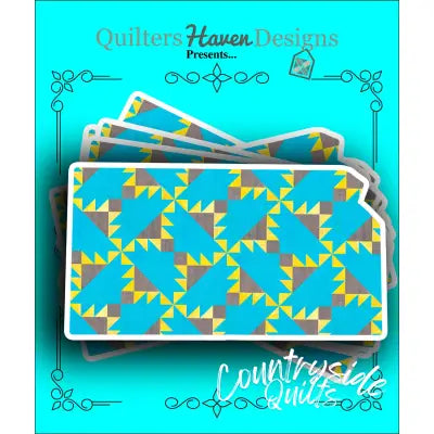 Kansas Quilt Sticker 6pk
