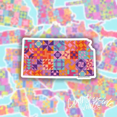 Kansas State Quilt Stickers 6pk