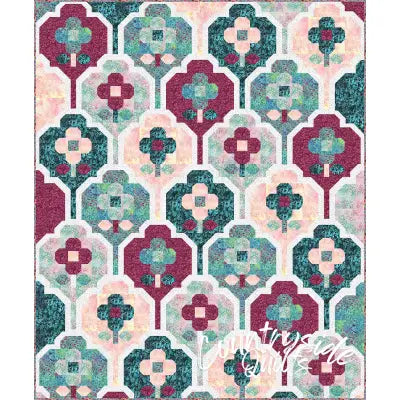 Kashmir Wallflower Digital Quilt Top Pen + Paper Patterns 63.5x76.5""