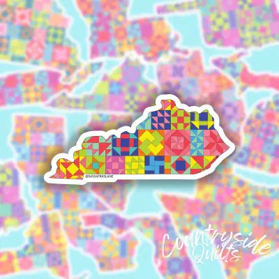 Kentucky State Quilt Stickers 6pk