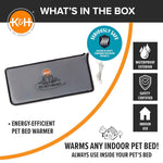 K&H Pet Bed Warmer – Indoor Heated Pad for Cats & Dogs, Thermostatically Controlled, Energy-Efficient, Safe for Arthritis & Comfort