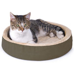K&H Thermo-Kitty Cuddle Up Cat Bed – Indoor Heated Cat Bed with Low-Wall Design, Soft Foam Base & Removable Washable Cover