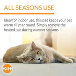 K&H Thermo-Kitty Mat Heated Cat Bed – Indoor Reversible Heated Cat Mat, Low-Wattage, Machine Washable, Cozy Nap Pad