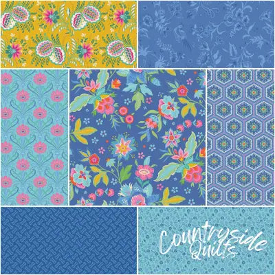 Kipling Gardens 1 Yard Bundle Blueberry, 7 Pcs.