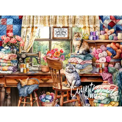 Kitten Sewing Room 1000pc Puzzle