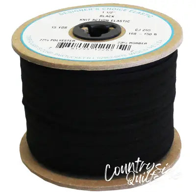 Knit Action Elastic 1-1/2in x 15yd Black