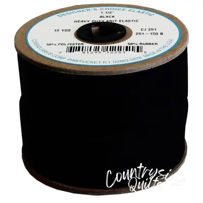 Knit Corset Elastic 1-1/2in x 15yd Black