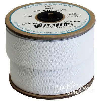 Knit Corset Elastic 1-1/2in x 15yd White