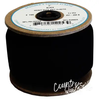 Knit Corset Elastic 2in x 8yd Black