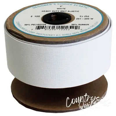 Knit Corset Elastic 2in x 8yd White
