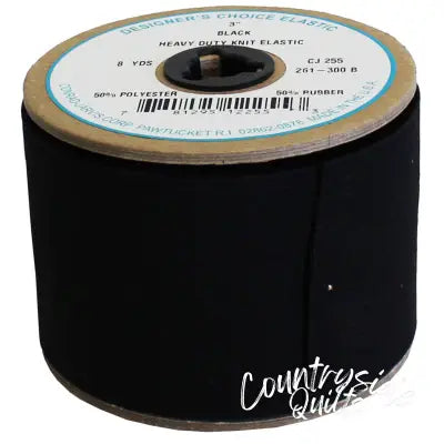 Knit Corset Elastic 3in x 8yd Black