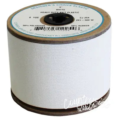 Knit Corset Elastic 3in x 8yd White