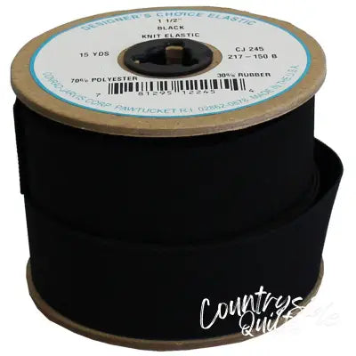 Knit Elastic Calendered 1-1/2in x 15yd Black