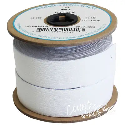 Knit Elastic Calendered 1-1/4in x 15yd White