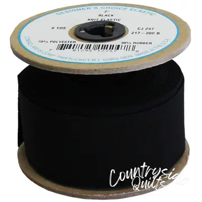 Knit Elastic Calendered 2in x 8yd Black