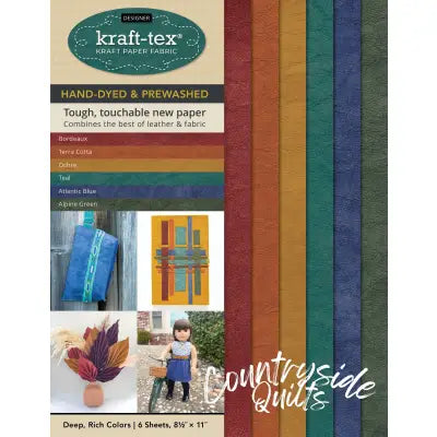kraft-tex Designer Sampler 6 Deep, Rich Colors Hand-Dyed & Prewashed