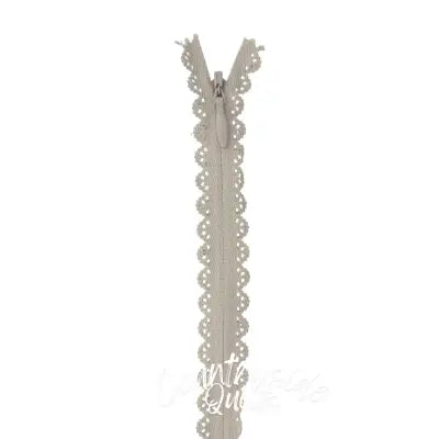 Lace Zipper 22cm Light Gray