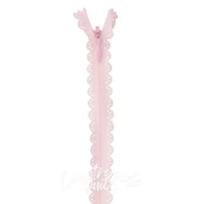 Lace Zipper 22cm Pink