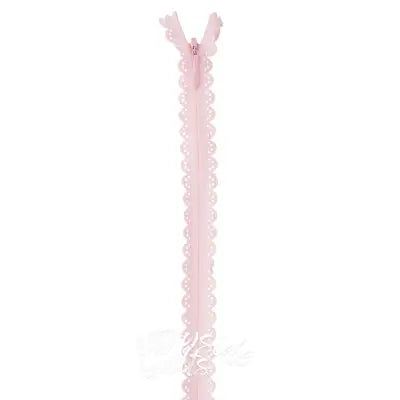 Lace Zipper 40cm Pink