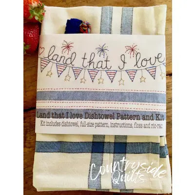 Land That I Love Dishtowel Pattern and Floss Kit