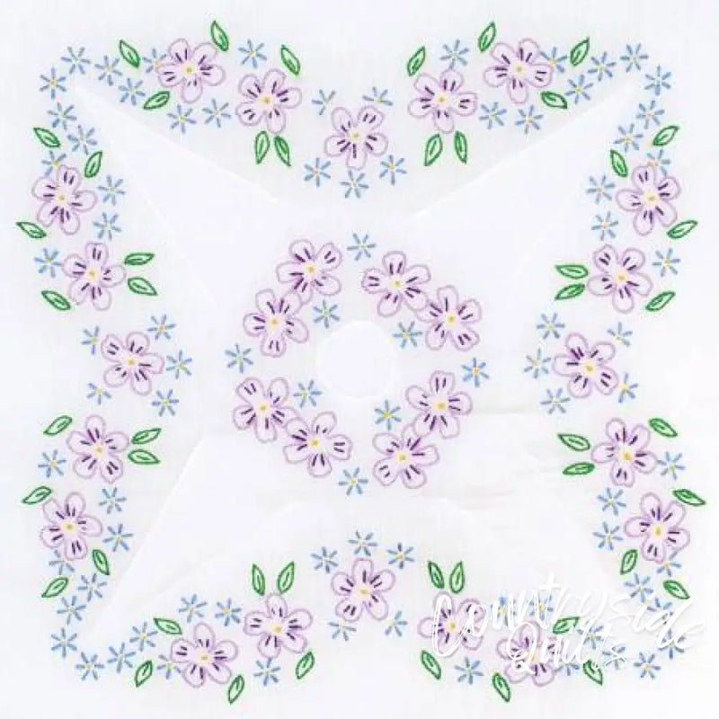 Lavender Flowers 18in Quilt Blocks 160013