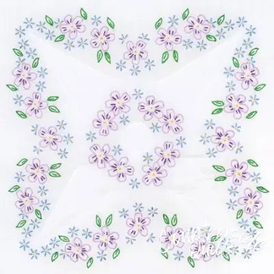 Lavender Flowers 18in Quilt Blocks 160013