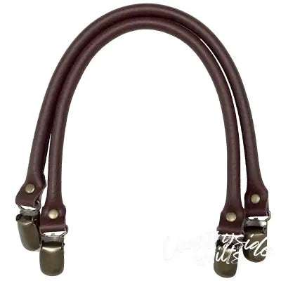 Leather Like 16in Purse Handles Dark Brown
