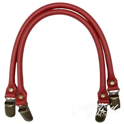 Leather Like 16in Purse Handles Red