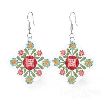 Leather Square Earrings Prairie