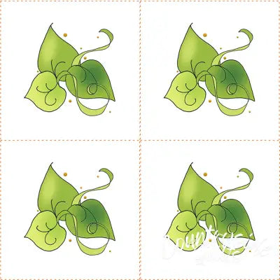 Leaves 3in Fabric Panel